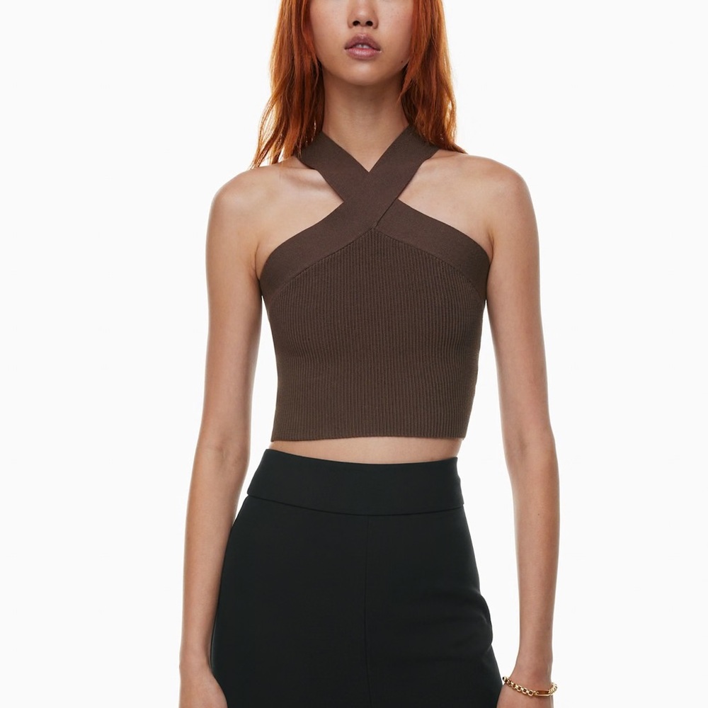 Aritzia Sculpt Knit Criss Cross Top xxs